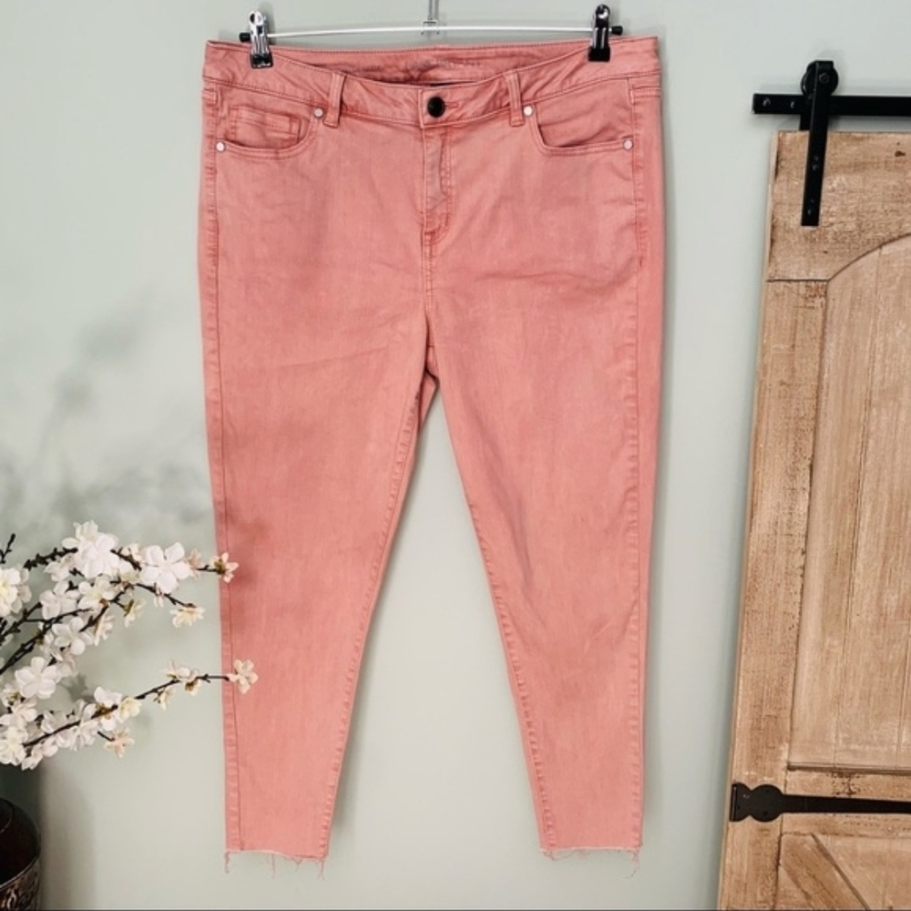 Lane Bryant Mauve Pink Skinny Jeans Size 16 Mid-Rise Superstretch Ankle